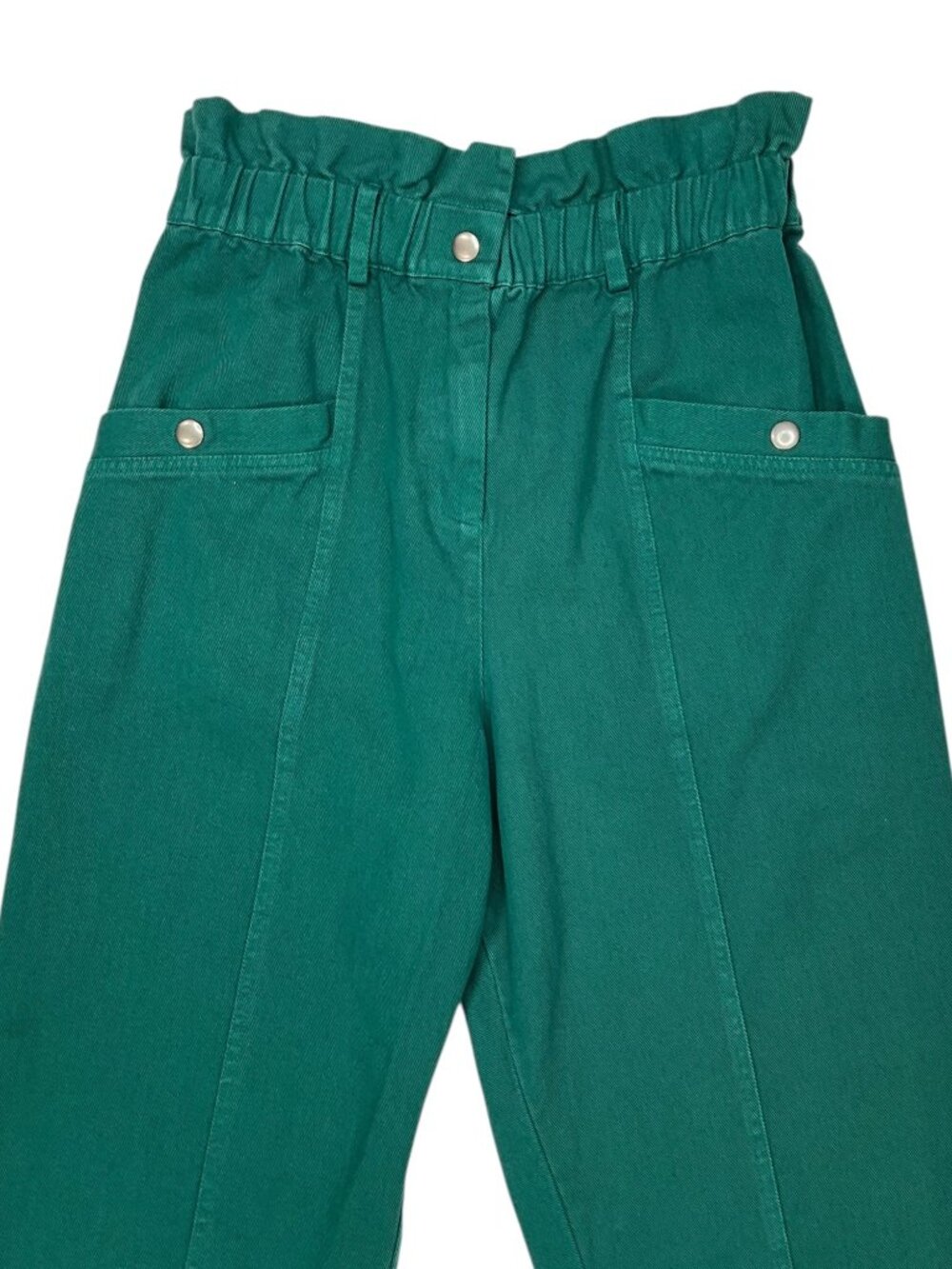 Sea New York Denim Metta Pant 6 Green Paperbag Waist Tapered High Rise Fall - Picture 7 of 13